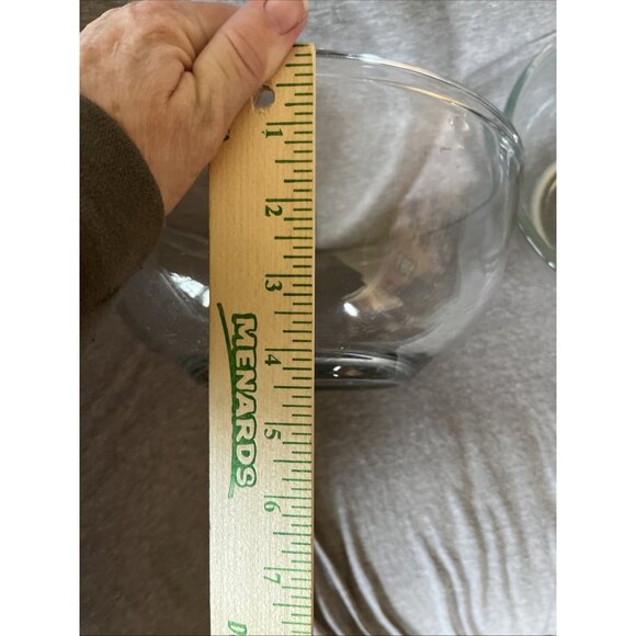 Vintage Mixing Serving Clear Glass Bowl Made in Mexico 8” & 9" Lot of 2 Heavy - Picture 6 of 11